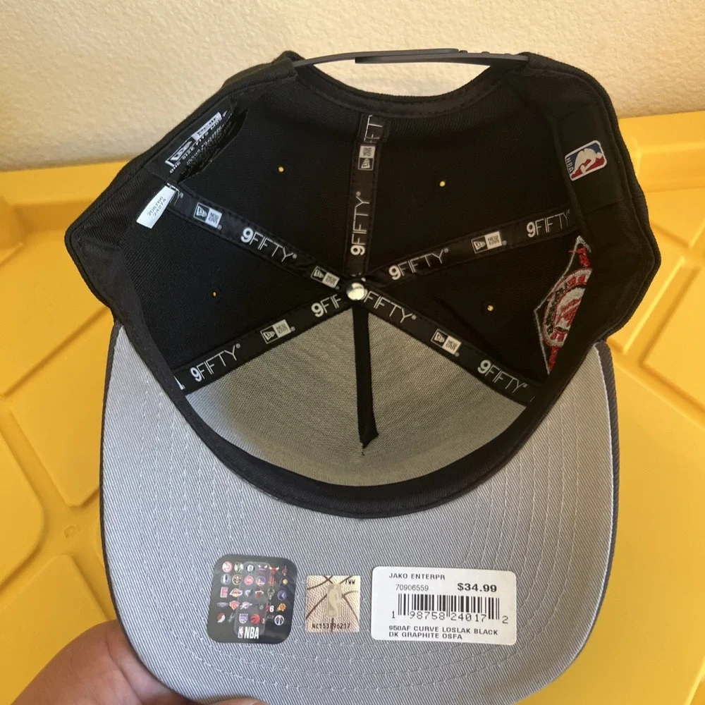 New Era Los Angeles Lakers 9FIFTY A-Frame Black Gray Red Snapback‎ Hat Cap NWT